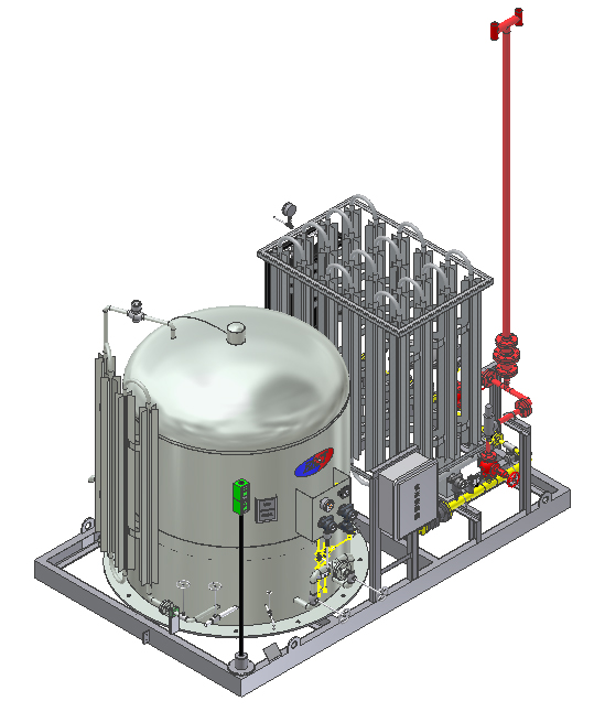The town of LNG gas skid